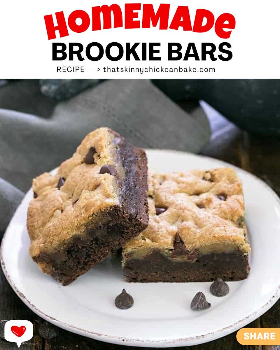 Brookie Bars - Brownie & Chocolate Chip Cookie Bars! - That Skinny Chick thatskinnychickcanbake.com/brookies-two-d… via @thatskinnychick