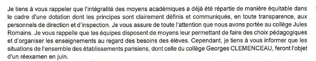 @STavergne @Academie_Paris 🙄vs avez mal copié collé un courrier envoyé aux Parents du Collège Clemenceau Paris 18 REP+ 🤩un collège qui fait progresser TOUT le monde où on a le droit à l'erreur, 👉travaillez, comprenez et recommencez votre courrier 👍 nous avons tt à y gagner