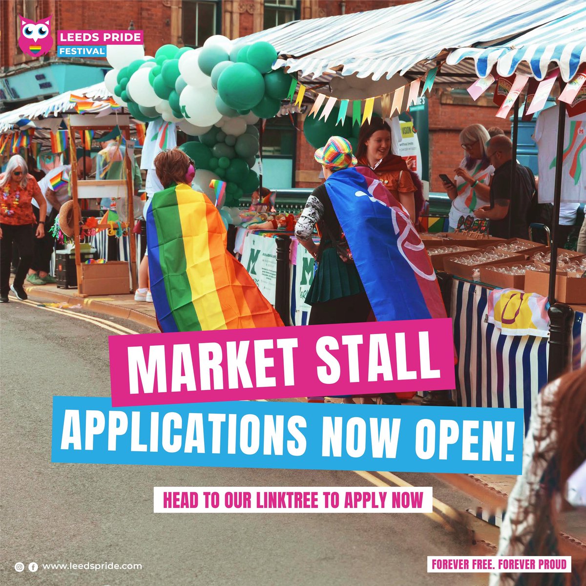 We still have Market Stalls and Food Vendor places available for this years event! 🛍🏳️‍🌈 Apply now at- leedspride.com/market-stalls/ or email us info@leedspride.com Don’t worry if you’ve applied and still not heard back from us, we will be going through all applications shortly. 🙏