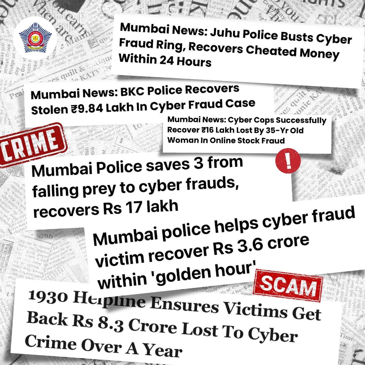 Just a few snippets of @Mumbaipolice Cyber Crime Unit’s success over scammers who tried to outsmart Mumbaikars. Dial Cyber Helpline number 1930 or visit cybercrime.gov.in to avoid getting fooled by online fraudsters #FoolTheFruadsters #AprilFoolsDay #CyberSafety