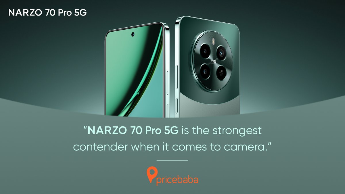 realme narzo India (@realmenarzoin) on Twitter photo It's time to elevate your mobile photography. Pricebaba declares the segment 1st SONY IMX890 Camera of #NARZO70Pro5G as the best in its league.
#BetterPhone #bettercamera
Buy Now On:
<a href="/amazonIN/">Amazon India</a>: amzn.to/43OYDdf
realme.com: bit.ly/3xboVKg It's time to elevate your mobile photography. Pricebaba declares the segment 1st SONY IMX890 Camera of #NARZO70Pro5G as the best in its league.
#BetterPhone #bettercamera
Buy Now On:
<a href="/amazonIN/">Amazon India</a>: amzn.to/43OYDdf
realme.com: bit.ly/3xboVKg