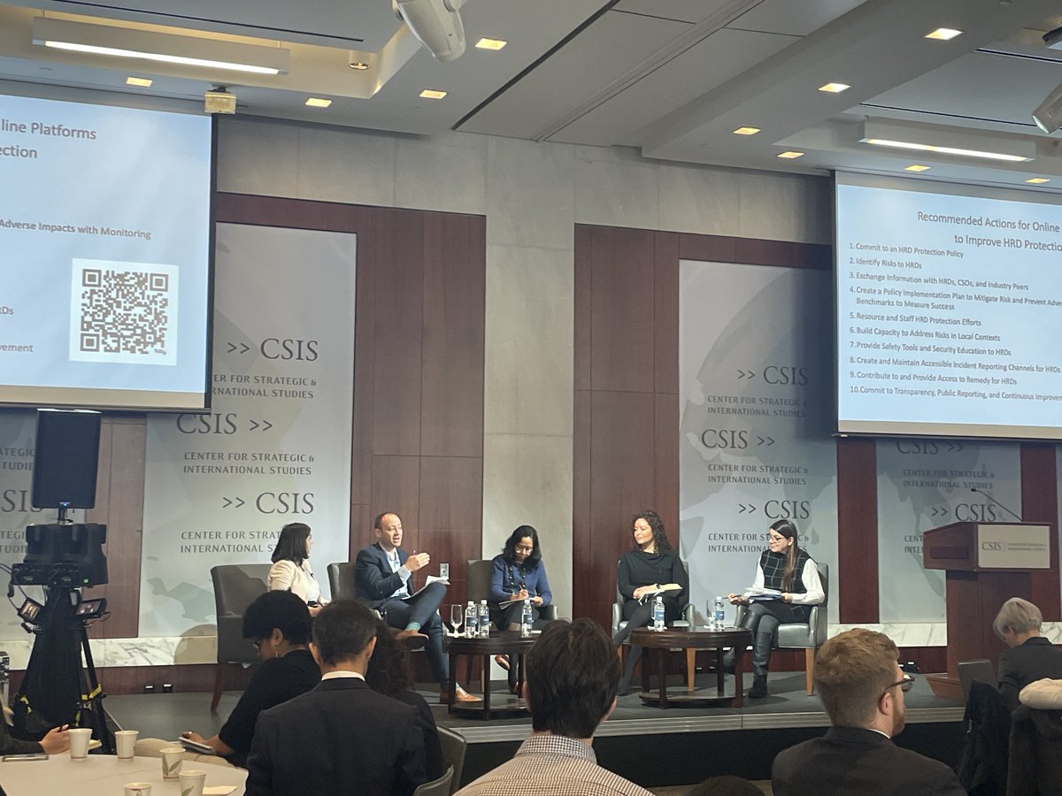 📸 GNI Executive Director @pielemeier in a panel on Protecting Human Rights Defenders Online, organized by @CSIS. For a recording of the full event, visit: csis.org/events/launch-…