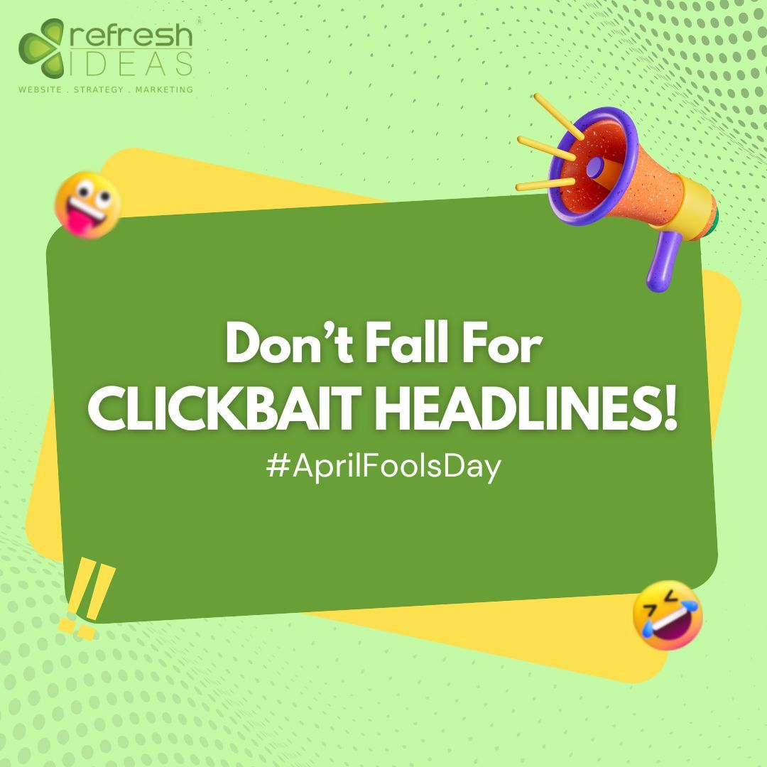 Say no to clickbait and yes to meaningful content! Let Refresh Ideas guide you in crafting engaging messages that truly connect with your audience. 🚫

#AprilFools #ContentMarketing #Ecommerce #AuthenticContent #NoClickbait