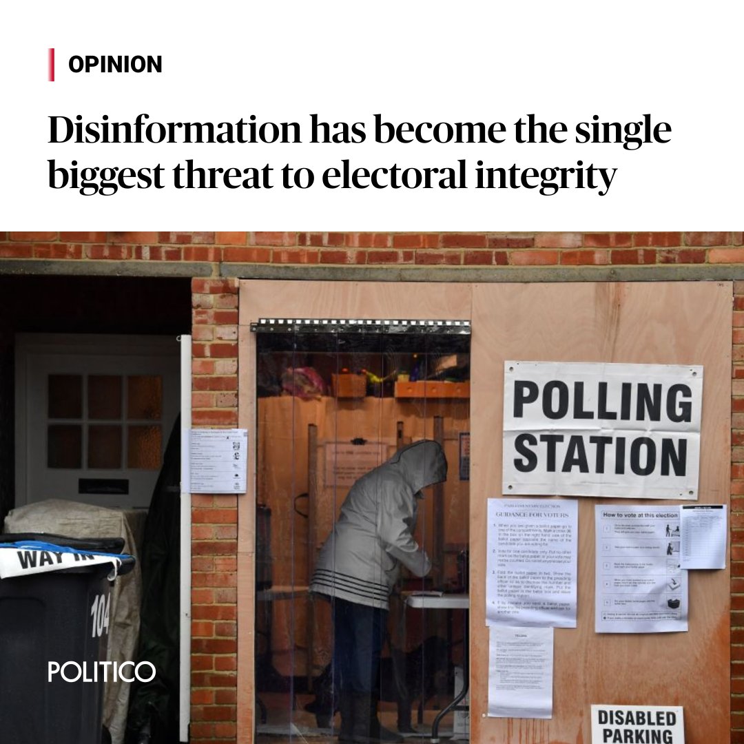 OPINION: Disinformation has become the single biggest threat to electoral integrity in many countries around the world. Maintaining trust in the electoral process will require proactive, direct communication with voters on an ongoing basis. 🔗 trib.al/bEo1Kyt