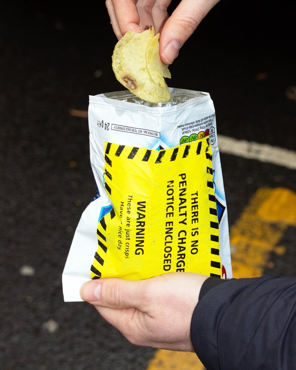 TomandDylan's tweet photo. Is that a f**king parking ticket? No, it’s just some @walkers_crisps Salt &amp; Shake.
Parking Ticket Crisps, coming to a street near you. https://t.co/FaGTWTZbzu