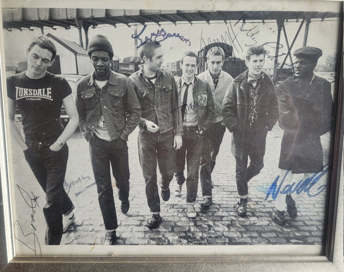 Having a tidy up, I found my signed photo of @thespecials @horacepanterart @lynvalgolding @terryhall_ from when I joined the Two-tone fan club in 1981 ..... time flies, but I still love listening to legends 🎶🎶🎶🎶