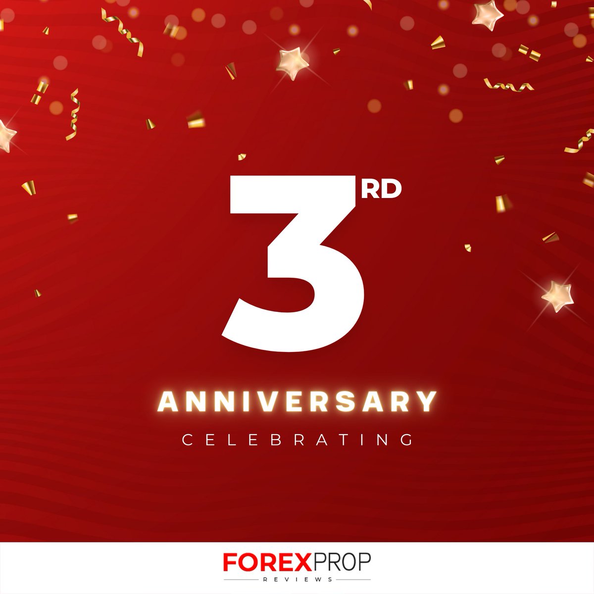 Three years of excellence and growth! Celebrating a milestone with gratitude and dedication at Forex Prop Reviews. Here's to many more years of success ahead! 🎉🥳 #ForexPropReviews #3YearsStrong