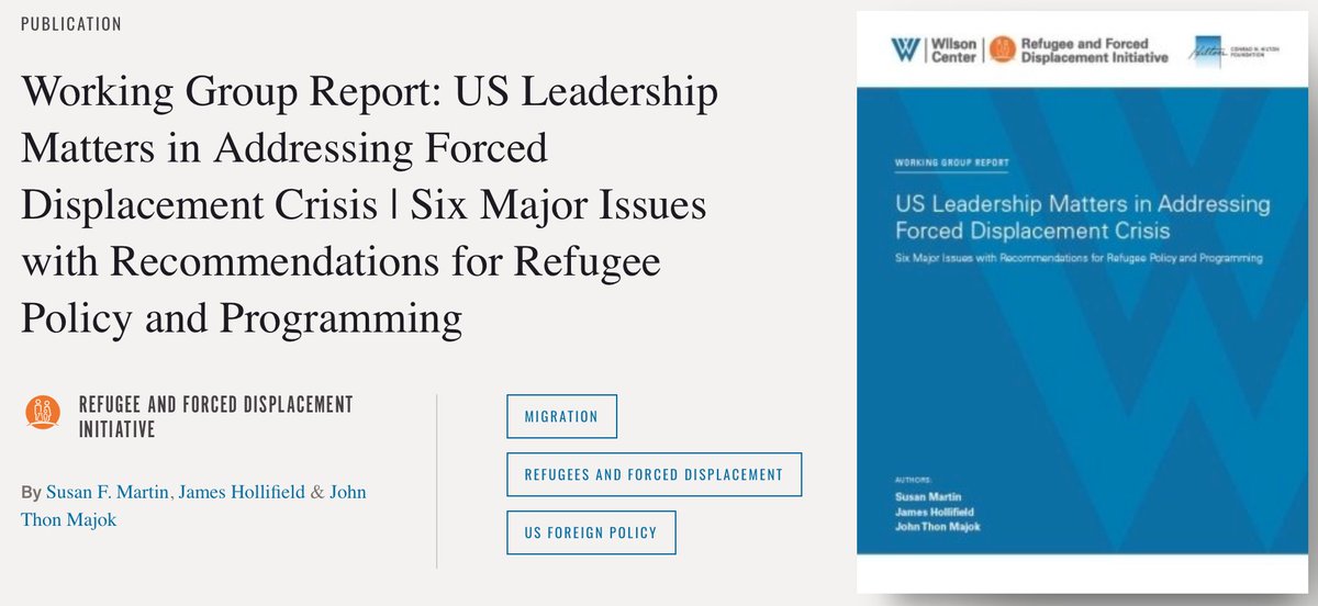 ILW 2024 Committee Member @RezGardi contributed to The Wilson Center’s Working Report: ‘US Leadership Matters in Addressing Forced Displacement Crisis - Six Major Issues with Recommendations for Refugee Policy and Programming.' Red here: wilsoncenter.org/publication/wo…