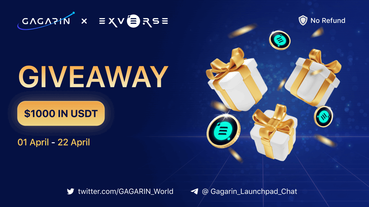 GAGARIN_World's tweet photo. 🍀$1000 in USDT #giveaway on the occasion of the 
@exverse_io &  @GAGARIN_World partnership

🎁$1000 USDT
🏆Winners:
50 random lucky ones who complete all tasks in TaskOn will share the prize pool of $750 USDT;
25% - $250 USDT additional rewards for Tier owners on the Gagarin platform who took part.

✅Like, RT & Tag 3 Friends
✅Complete tasks and win
https://t.co/dztvTfOO72

#gleam #airdrop #CryptoNews #web3 #TaskOn #Zealy #Galxe #Exverse #Gagarin #BNBChain