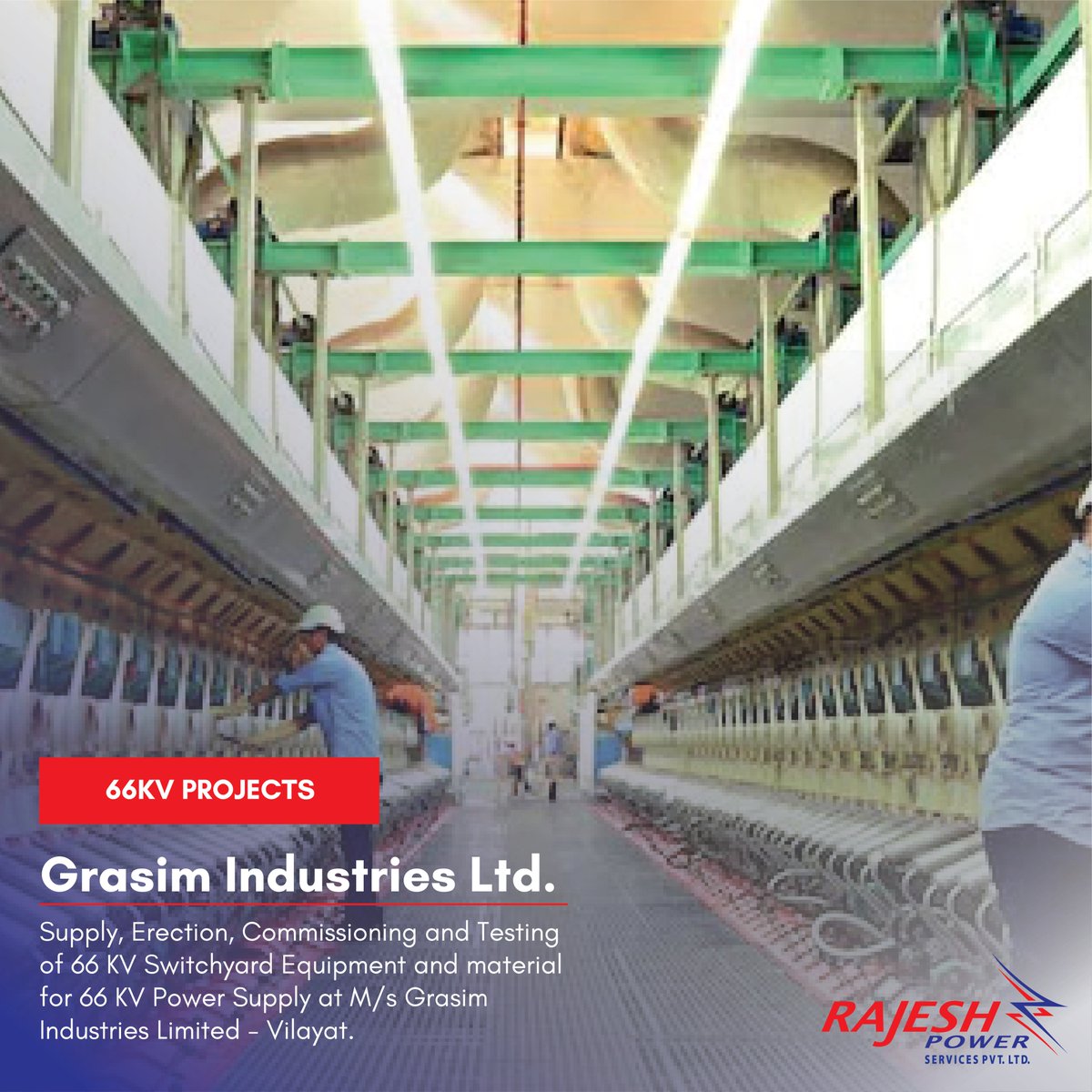RPSPvtLtd's tweet image. Powering up Grasim Industries with our expertise! ⚡ Dive into the world of our 66KV projects, where every connection is a testament to reliability and efficiency. Ready to elevate your power infrastructure? rajeshpower.com #RajeshPower #66KVProjects #PoweringIndustries