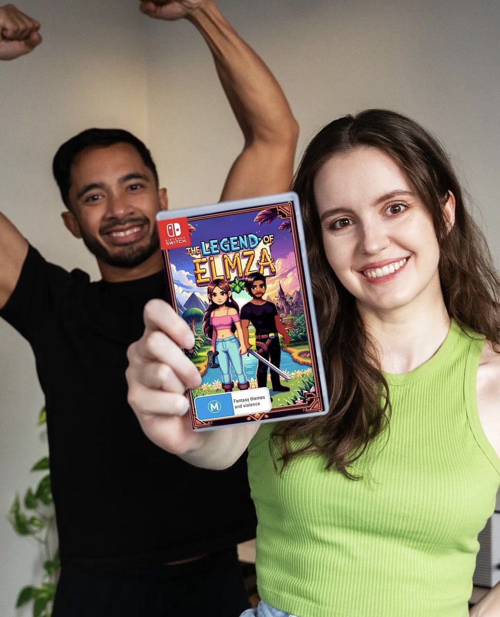 ElmzaPlays's tweet photo. 🌟 MASSIVE NEWS! We're so excited to announce our video game, "The Legend of Elmza", coming soon exclusively to the Nintendo Switch! 🎮

Choose your hero - you can play as either Elmza or Jags as you save the world from a mysterious threat that could forever alter the fate of the world of Gaming and Twitch Streaming... 🕹🎥

We've been hard at work to bring you this immersive Multiplayer Open World Action-Adventure RPG puzzle farm life sim, and we cannot wait to share it with you! ❤️

The Legend of Elmza is planned for release exclusively on the Nintendo Switch on April 1! (April Fools! 😂) 

#AprilFools #NintendoSwitch #twitchstreamer #twitchanz