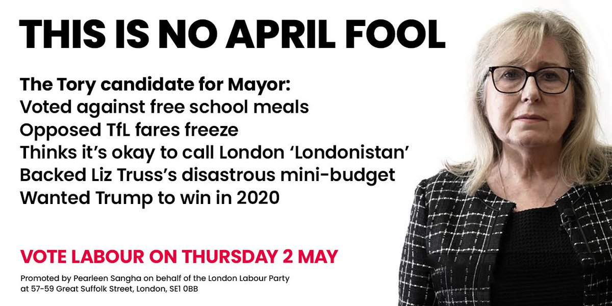 It might be April 1, but the Tory candidate for Mayor is no joke. 👇