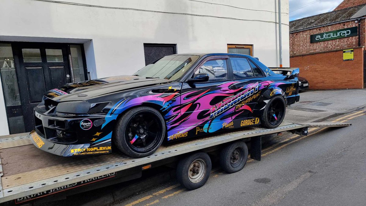 infamouscreate's tweet image. Busy busy here at infamous, fresh look for Lee barker with his bonkers wide body r34 4door.