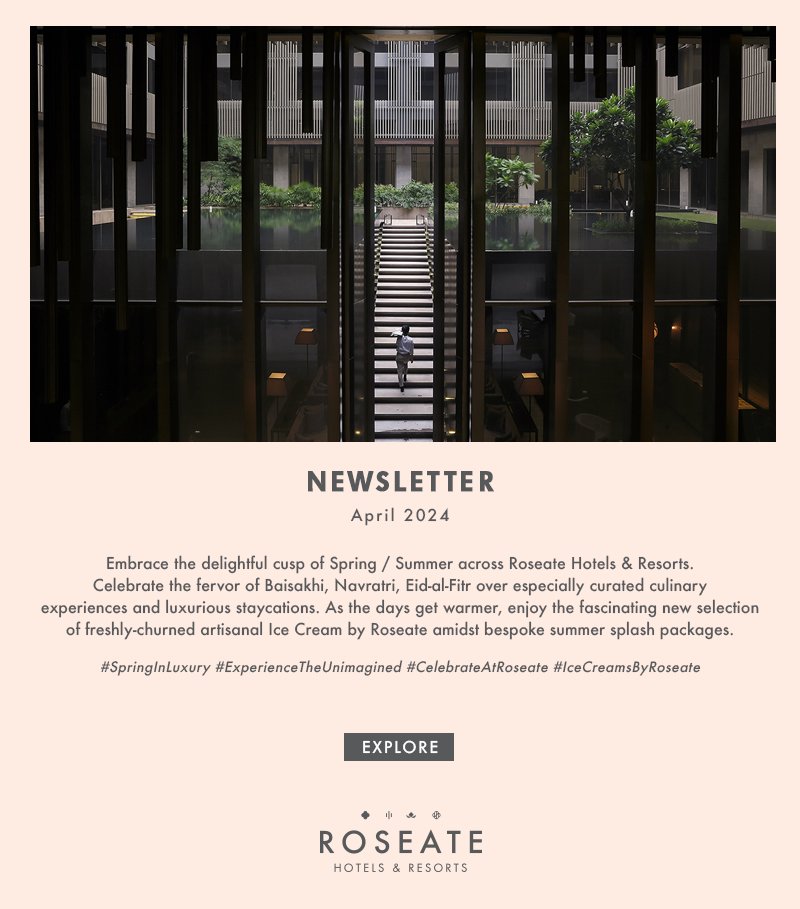 Embrace the delightful cusp of Spring / Summer across Roseate Hotels & Resorts
Explore: bit.ly/42o9o5j
#RoseateHotels #FoodByRoseate #HotelNewsletters #TravelDeals #vacationmode #luxurytravel #familytravel #businesstravel #summervacation #holidaytravel #luxurytraveldeals