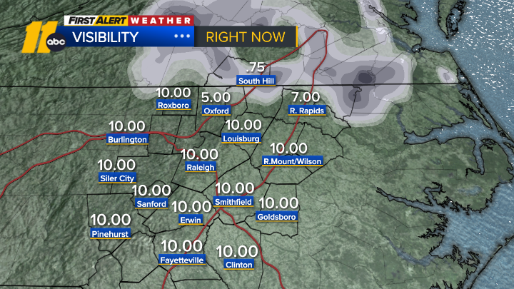 KweilynM's tweet photo. Fog impacts possible through midmorning north of the Triangle. #Roxboro  @ABC11_WTVD https://t.co/4ve5JeGIgI