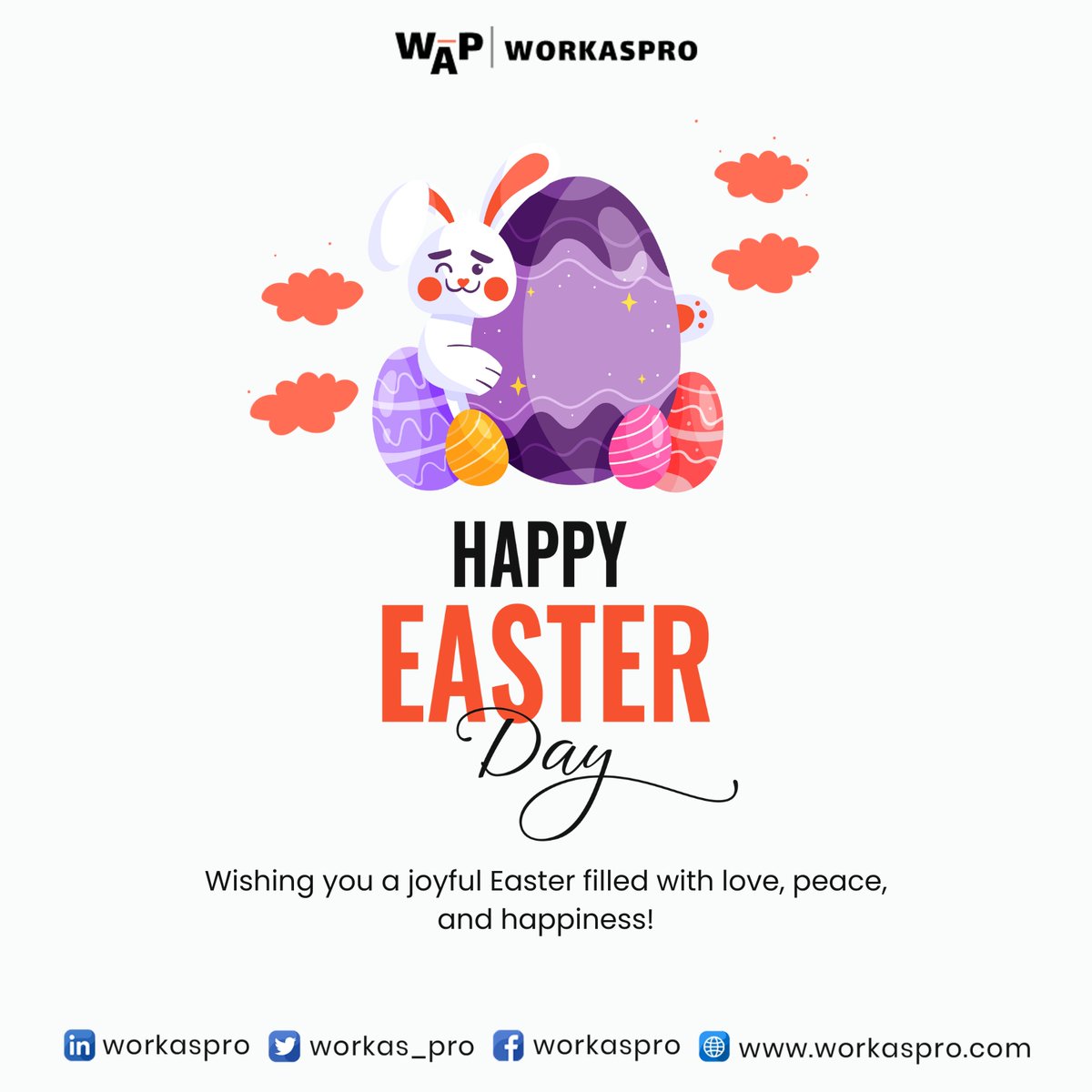 HAPPY EASTER DAY! Wishing you a joyful Easter filled with love, peace, and happiness. ❤️ ❤️

#WorkAsPro #blockchain #freelance #platform #Easter #Happyday #Wishing #joyful #love #peace #happiness