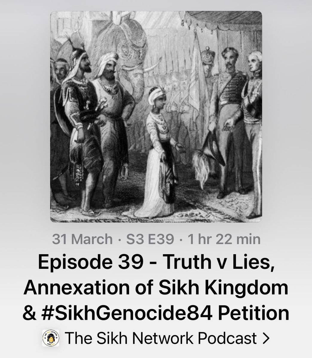 🎙️NEW EPISODE - THE SIKH NETWORK PODCAST #39 - Truth v Lies,  Annexation of Sikh Kingdom & #SikhGenocide84 Petition. #Sikhs #SikhPodcast buzzsprout.com/2064398/147992… APPLE: rb.gy/qh0i7n SPOTIFY: rb.gy/i6eyug GOOGLE: rb.gy/wzw5ke