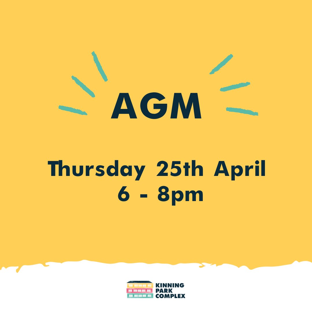 Join us for our 5th AGM on 25th April 6-8pm! We will be reviewing the 22/23 accounts. Members and non-members of KPC are welcome! Drinks and snacks will be provided #kinningparkcomplex #kinningpark #agm
