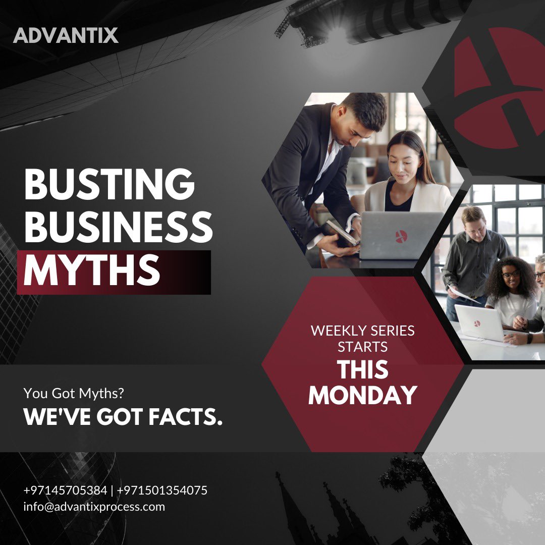 Say goodbye to business myths! Join #MythBustersMonday with Advantix and get the facts you need to succeed. Cut through the noise, avoid pitfalls, and drive your business forward with confidence. Let's debunk those myths together! #BusinessMythBusters #FactOverFiction
