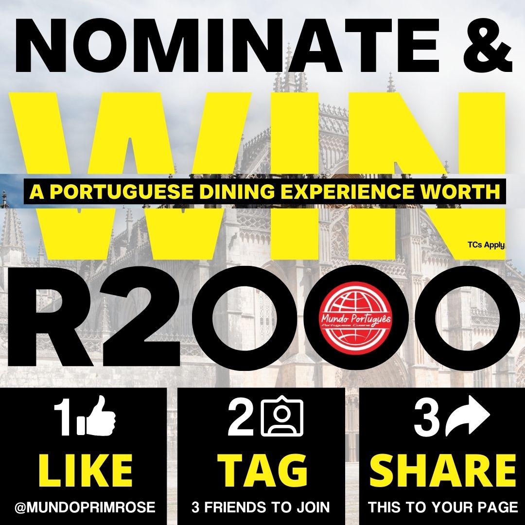 Nominate 3 friends and stand a chance of WINNING a FREE Portuguese dining experience for yourself and your nominated buddies to the value of R2,000. Visit our Facebook page for more info bit.ly/49g2bHv #NominateAndWin #MundoPrimroseContest
