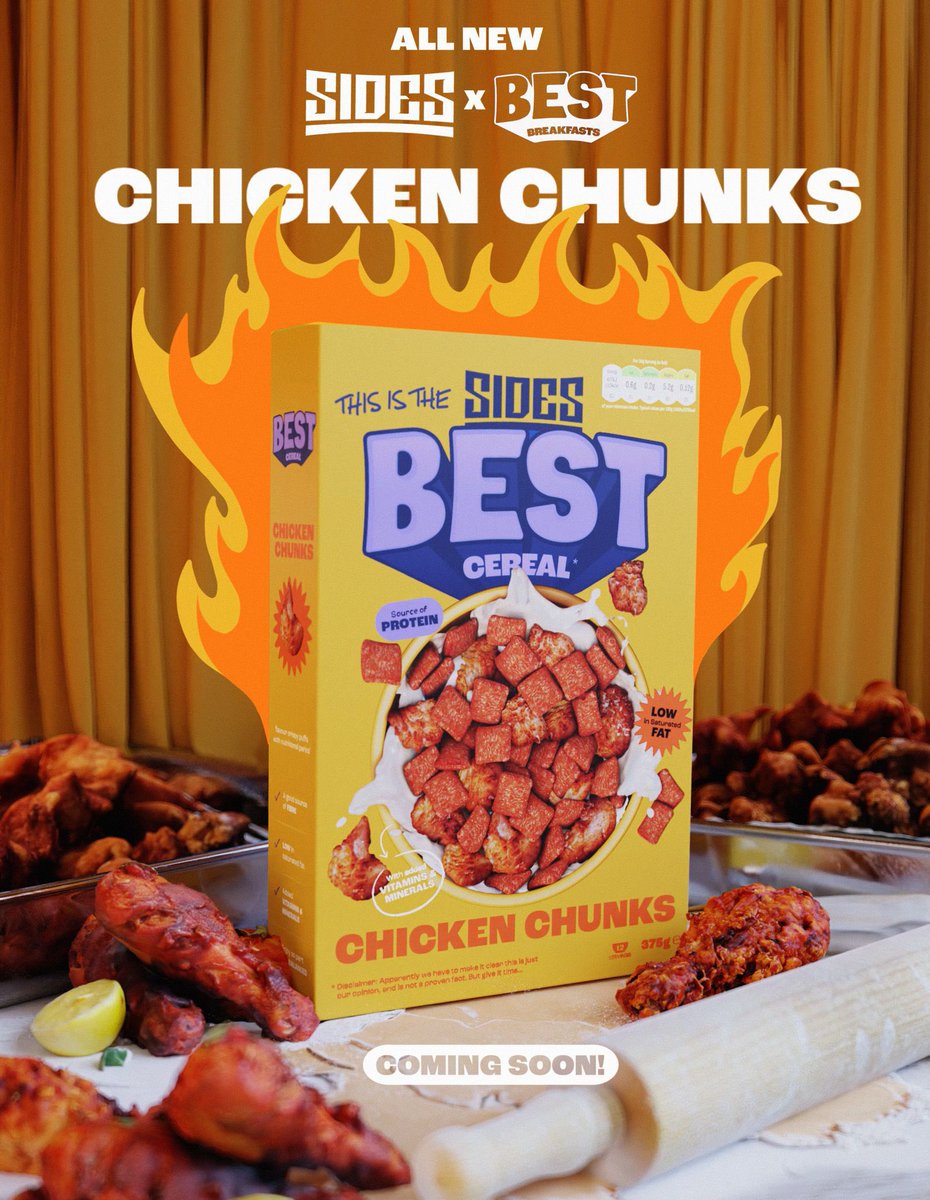 Introducing Sides x BEST Chicken Chunks cereal🍗🥣 For those who prefer cereal for lunch and dinner🤝