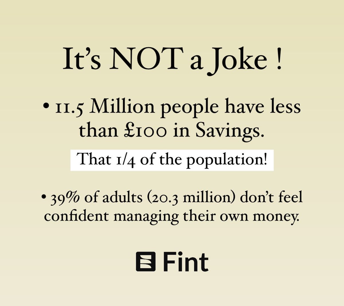 It’s Not a JOKE… Education is the Key to help so many people. Always live within your means. #FINT @WesJWilkes @Aj11Ace @CurtisPritchard