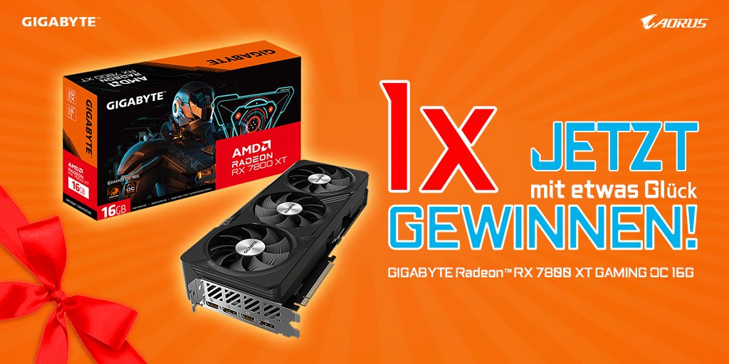 ★ GIGABYTE AORUS GEWINNAKTION! ★ Gewinne mit etwas Glück die GIGABYTE Radeon™ RX 7800 XT GAMING OC 16G Grafikkarte! Zur Aktion: gheed.com/giveaways/g-P8… #GIGABYTE #AORUS #AMD