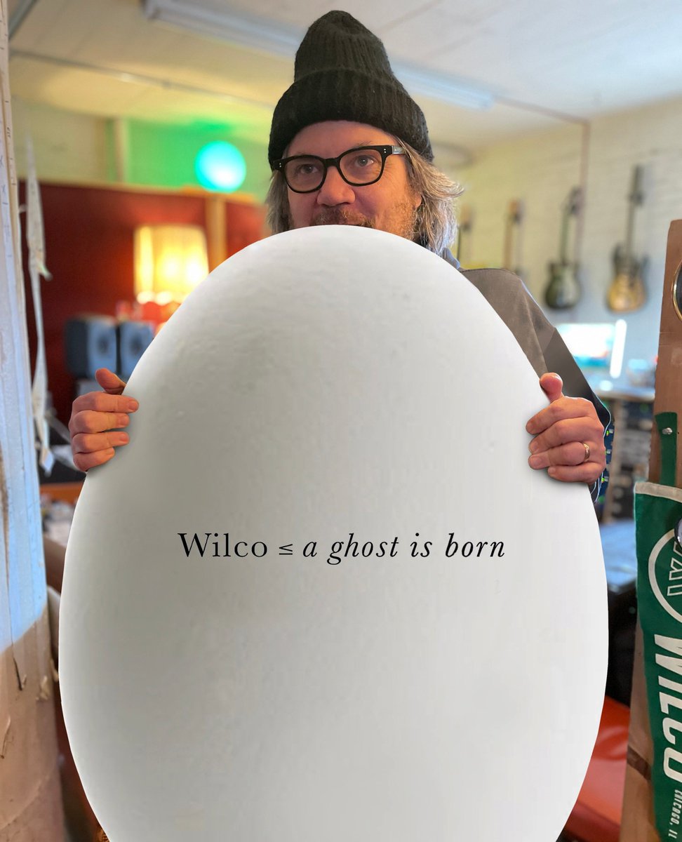 A GHOST IS (RE)BORN! 🥚 The 30-LP Super Duper Deluxe Reissue of Wilco's 5th studio album features a 3.5 foot tall egg-shaped box and will be available in mid-2025. Preorder at wilcostore.com