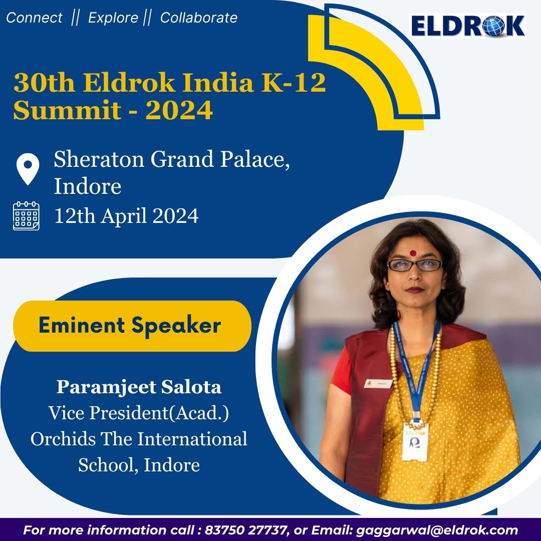 We are delighted to have our Eminent Speaker 𝐌𝐬. 𝐏𝐚𝐫𝐚𝐦𝐣𝐞𝐞𝐭 𝐒𝐚𝐥𝐨𝐭𝐚 at '𝑰𝒏𝒅𝒊𝒂 𝑲-𝟏𝟐 𝑨𝒘𝒂𝒓𝒅𝒔 (𝑰𝑲𝑨)- 𝟐𝟎𝟐4' on 𝟏𝟐𝐭𝐡 𝐀𝐩𝐫𝐢𝐥 @ 𝐒𝐡𝐞𝐫𝐚𝐭𝐨𝐧 𝐆𝐫𝐚𝐧𝐝 𝐏𝐚𝐥𝐚𝐜𝐞, 𝐈𝐧𝐝𝐨𝐫𝐞.

#eiks #eldrok #Principal #indore #education #erpsoftwares
