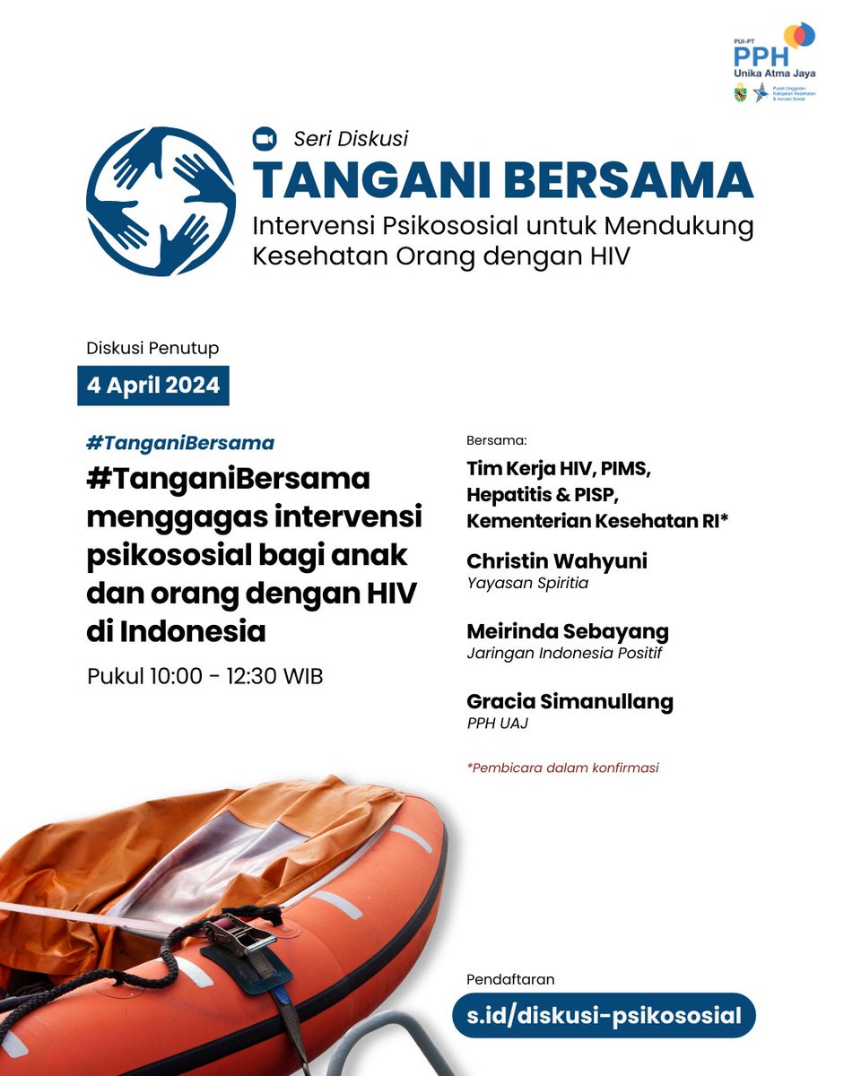 #TanganiBersama untuk menggagas intervensi psikososial bagi anak dan orang dengan HIV di Indonesia. Ikuti diskusi nya s.id/diskusi-psikos…