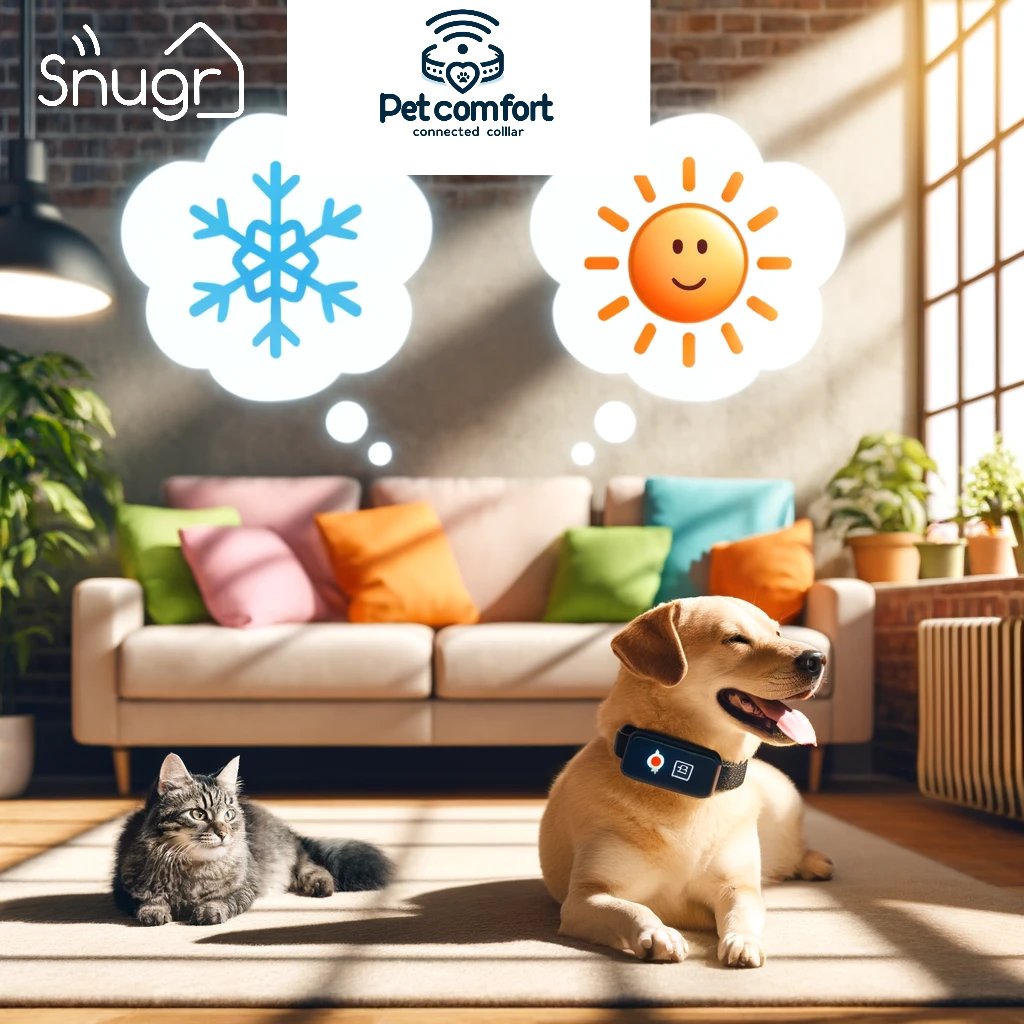 Vos compagnons à quatre pattes sont de véritables membres de la famille. C'est pourquoi Snugr a développé PetComfort, une innovation révolutionnaire qui permet à vos animaux de compagnie de contrôler la température de la maison selon leur confort, grâce à des colliers connectés.
