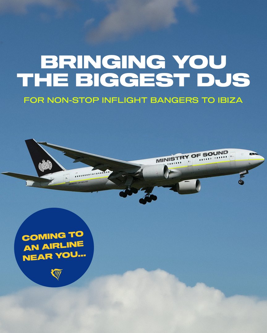 buzzing to Announce this summer we're Partnering with airlines to bRing In-flight DJ performances from your fave DJs all flight Long non-stop bangers beFore you even step a single tOe in Ibiza the Only turbulence you'lL experience is from the baSs 😎🌴✈️