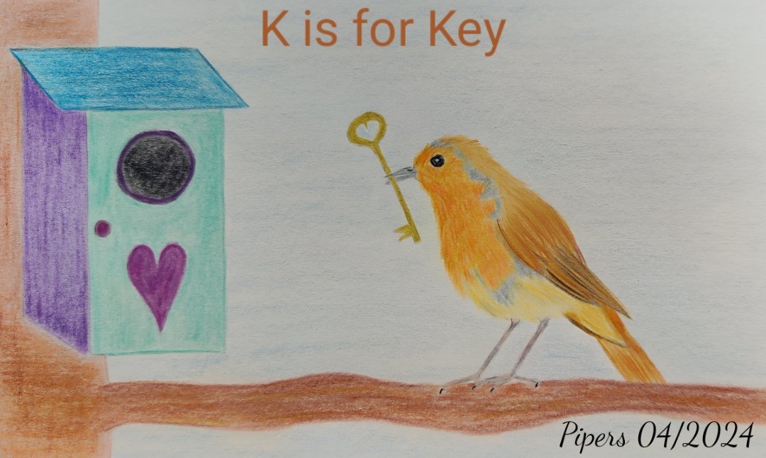 K is for Key @AnimalAlphabets A Robin Redbreast coming home ...🪹 Happy AAMonday everyone. Have a great week. #animalalphabets #illustration #pencildrawing #pencilsketch #home #robin #birdart #BirdsOfTwitter