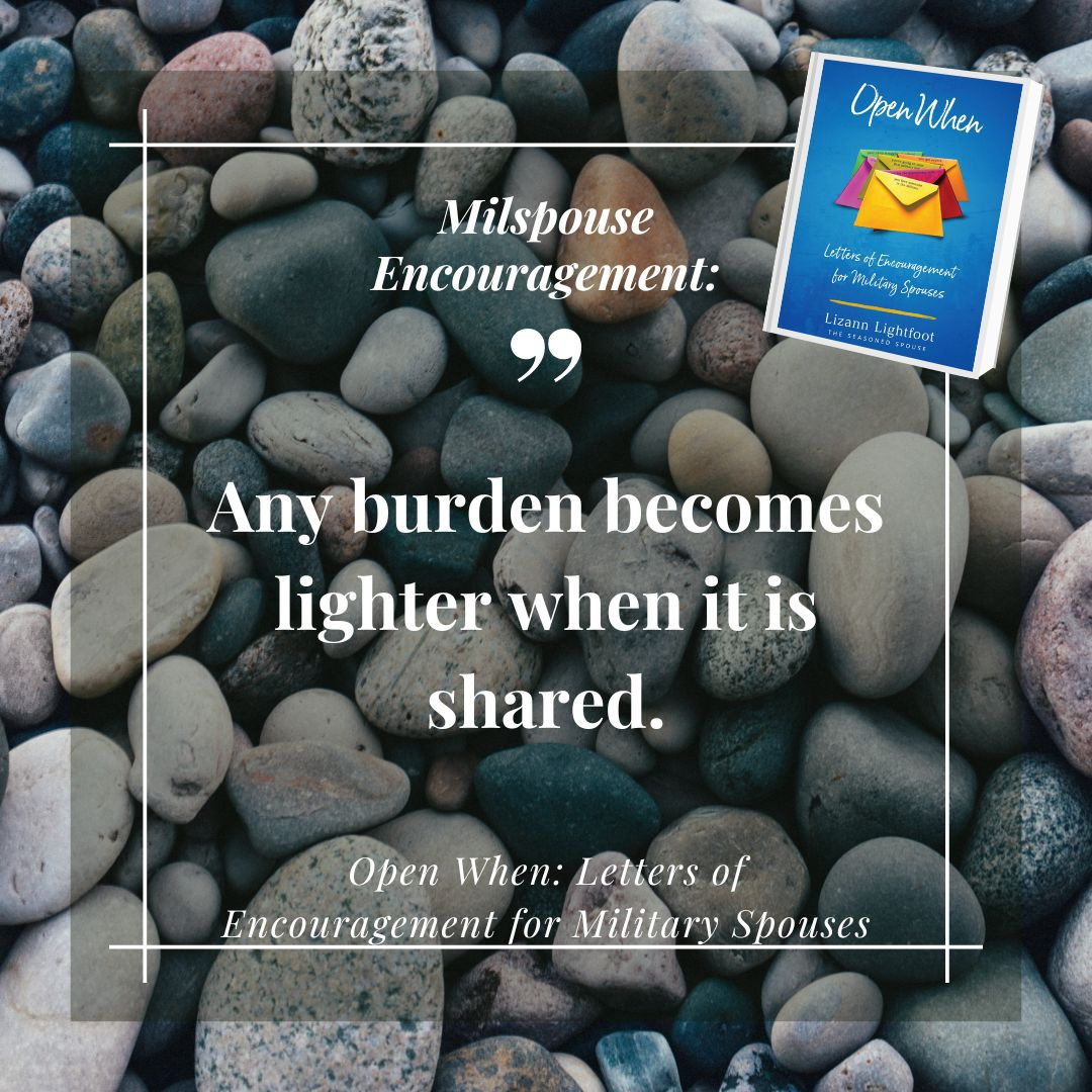 Military spouses carry so much stress. But we don't have to do it alone! Find support for your next challenge in my book, 'Open When: Letters of Encouragement for Military Spouses.'

tinyurl.com/OpenWhenAmazon
#milso #milspouse #encouragement #openwhenbook