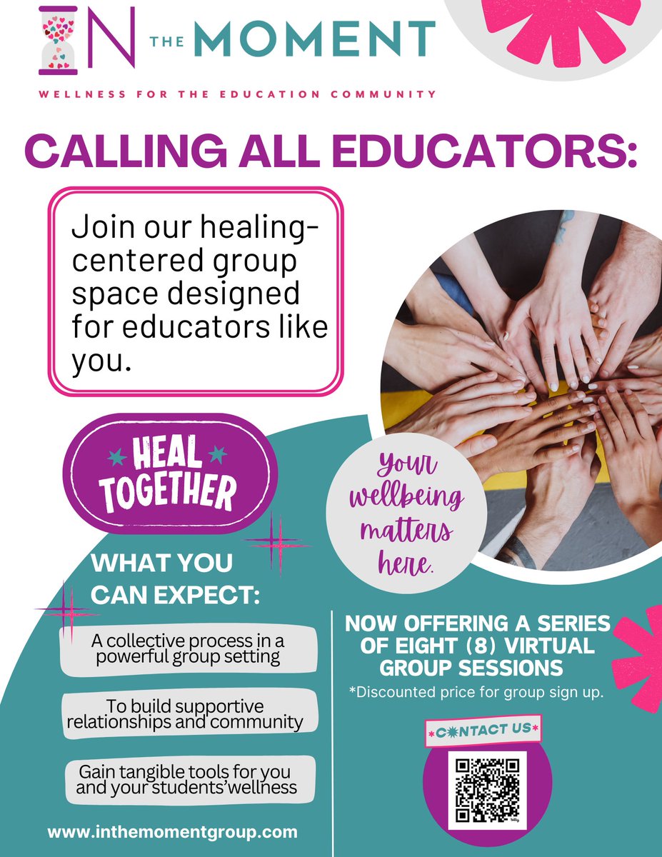 Join us on a journey of self-discovery and healing as we empower you to thrive in the demanding world of education. Say goodbye to burnout and hello to balance with our Eduhealing Groups for Educators.