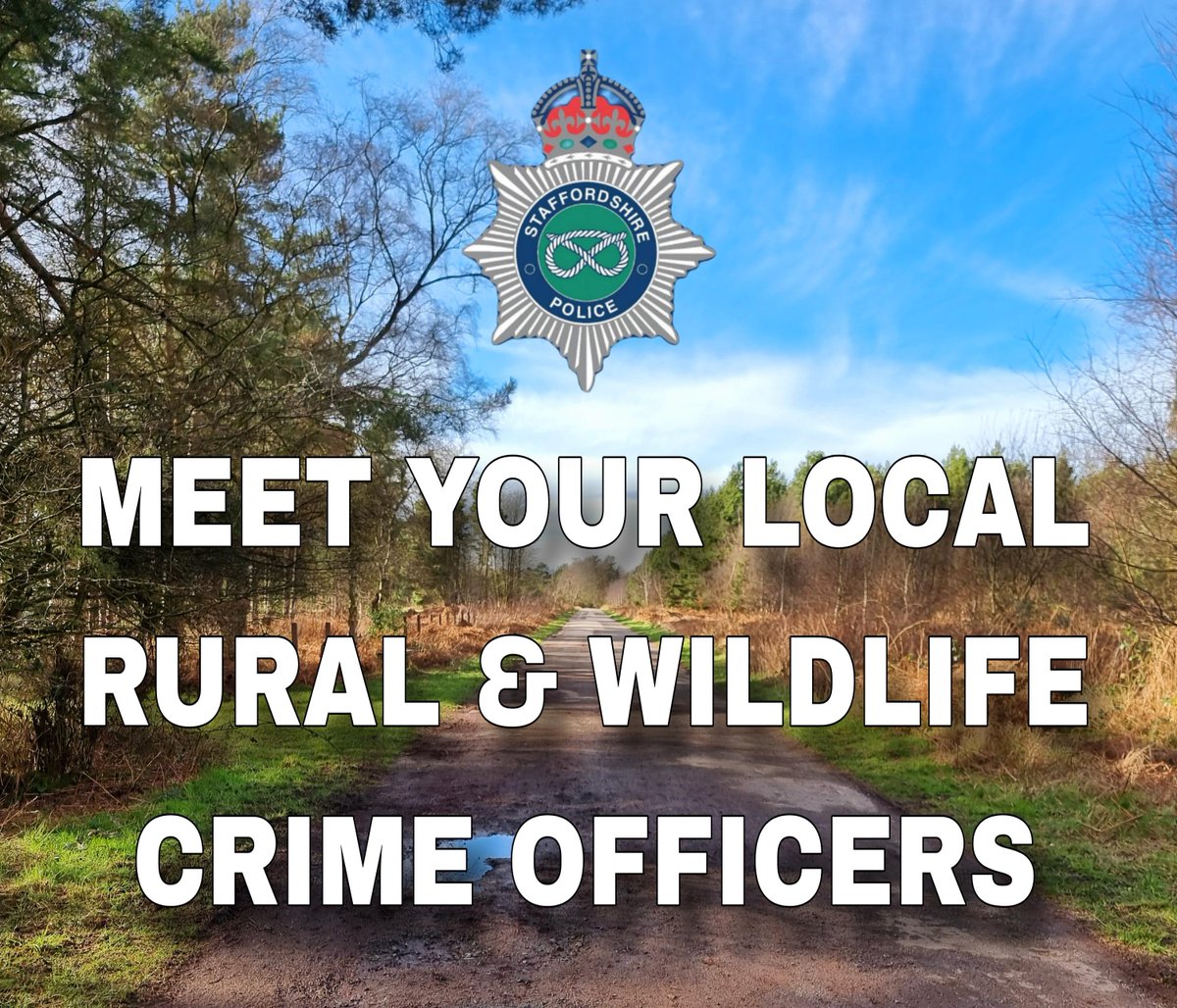 MEET YOUR RWCU OFFICERS; Your local Rural & Wildlife Crime officers will be at Birches Valley in Cannock Chase on Saturday 6th April between 12pm and 3pm. Please do come and say hello! 🦌 👮 #RuralAndWildlife #BirchesValley #CannockChase #Police