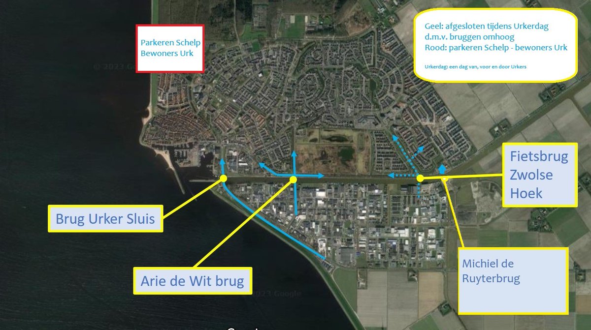 Uit veiligheidsoverwegingen is de keus gemaakt dat de toegangswegen van Urk tijdens Urkerdag zullen worden afgesloten. Urk zal alleen vanuit de Polder Noordkant bereikbaar zijn. Dit om zo de doelstelling van Urkerdag te behalen. Urkerdag: een dag van, voor en door Urkers. #urk