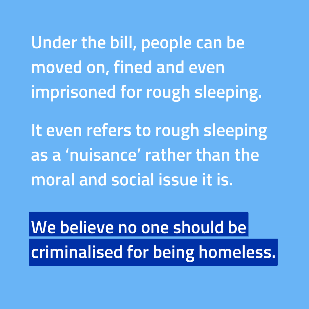 This is unacceptable. People sleeping rough deserve our respect and support, not punishment for being failed by the systems meant to protect them. Email your MP here and let them know that you want them to stand against these cruel measures: campaigns.crisis.org.uk/page/142013/ac…