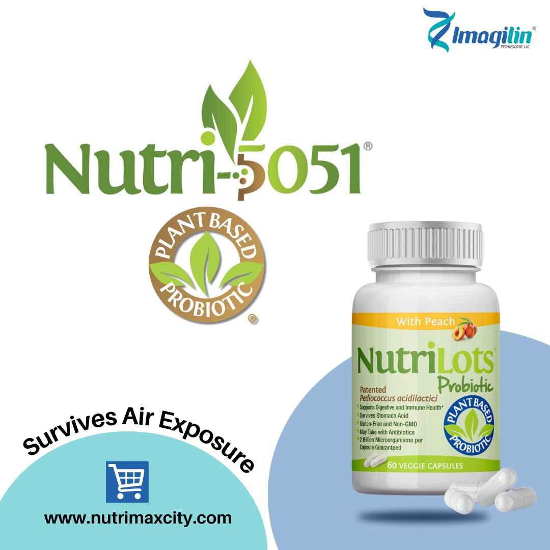 Imagilin's tweet photo. Discover Nutri-5051®, a heat-resistant, air-tolerant, antibiotic-compatible plant-based probiotic that withstands stomach acid. NutriLots™ Probiotics survive to reach your gut, boosting health. Try them today at https://t.co/a1G55kIuDz #probiotics #health #nutrition #plantbased https://t.co/oLKr7gpqFu