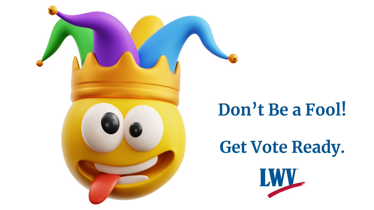 Don’t be a Fool!

Get Vote Ready! Visit vote411.org for more info.

April 29th is the last day to register to vote for the May 28th election.

lwvdallas.org

#LWVD #LWVT #LWV