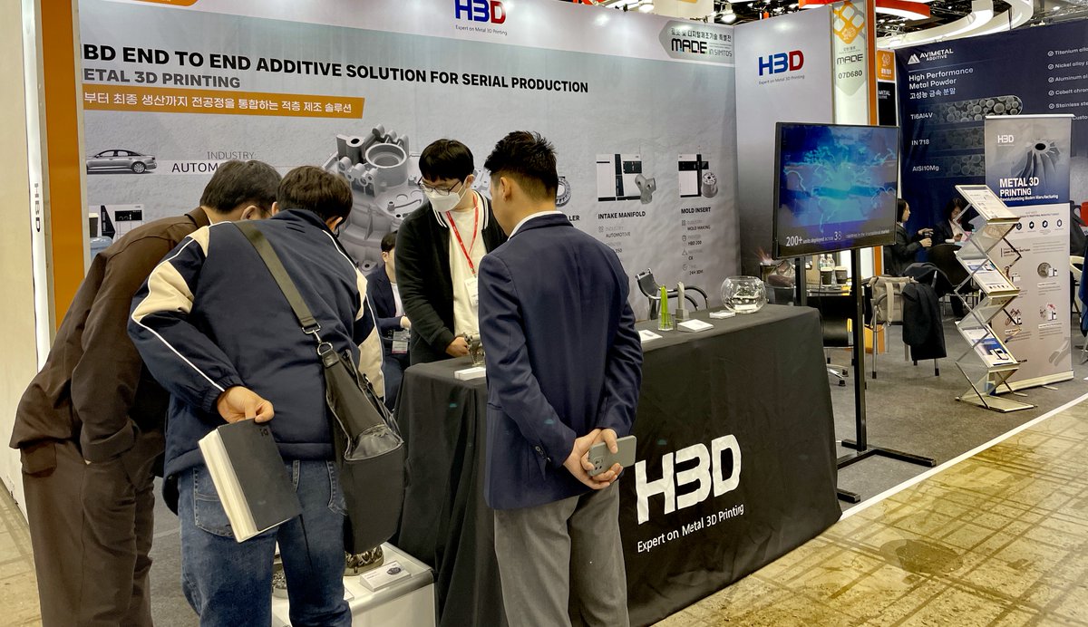 HBDAdditive2015's tweet image. 📸 여러분 안녕하십니까! HBD team is currently at #SIMTOS in South Korea, showcasing Industrial applications of Metal 3D printing at booth 07D680. Feel free to join us !

#HBD #Metal3DPrinting #AdditiveManufacturing #SouthKorea