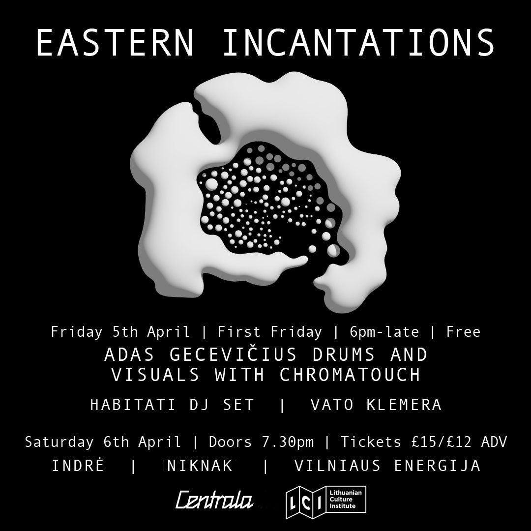 Centrala_space's tweet photo. THIS WEEK at CENTRALA! It’s all about #EasternIncantations from 6pm as part of @digbethfirstfri at #Centrala with another night of amazing music on Sat from 7:30pm.🙏to @LtCultureUK We absolutely cannot wait ! #ThisweekatCentrala https://t.co/JvgEjCptoP