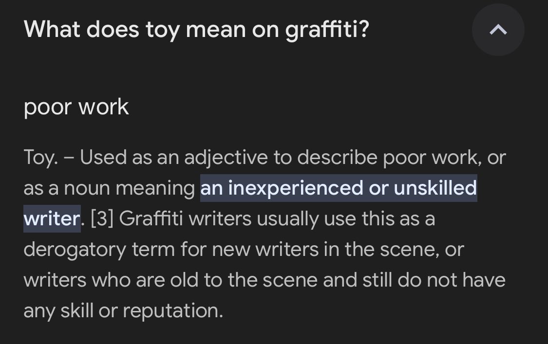 Proud to see Somerville’s new anti-graffiti policy at work: instead of simply removing the graffiti (inefficient, expensive), city workers are now trained to spray paint “TOY” over especially low-quality pieces, which is a universal sign of low-quality craftsmanship.