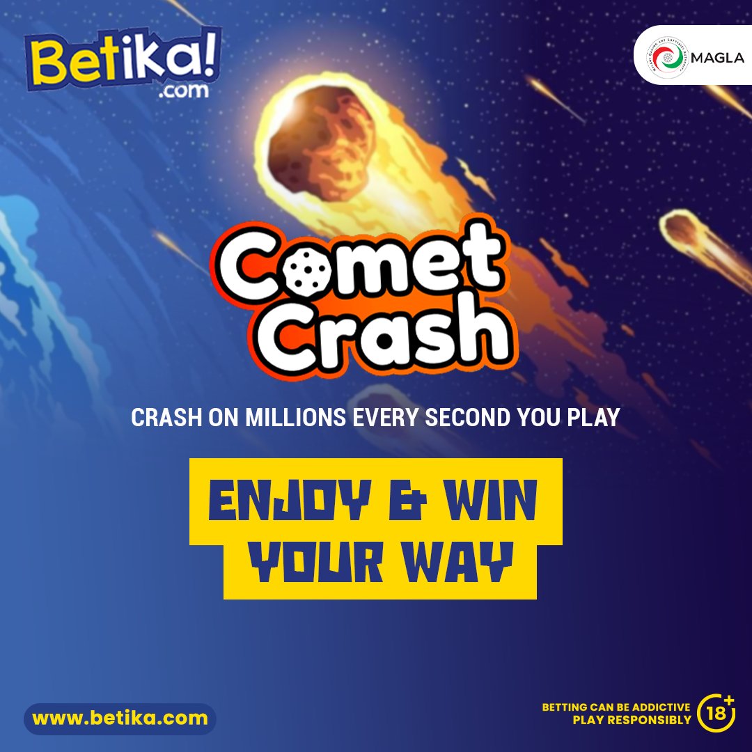 Crash on millions every seconds with Comet Crash☄️

Play now at betika.com/en-mw 

#BetikaMalawi #Betika