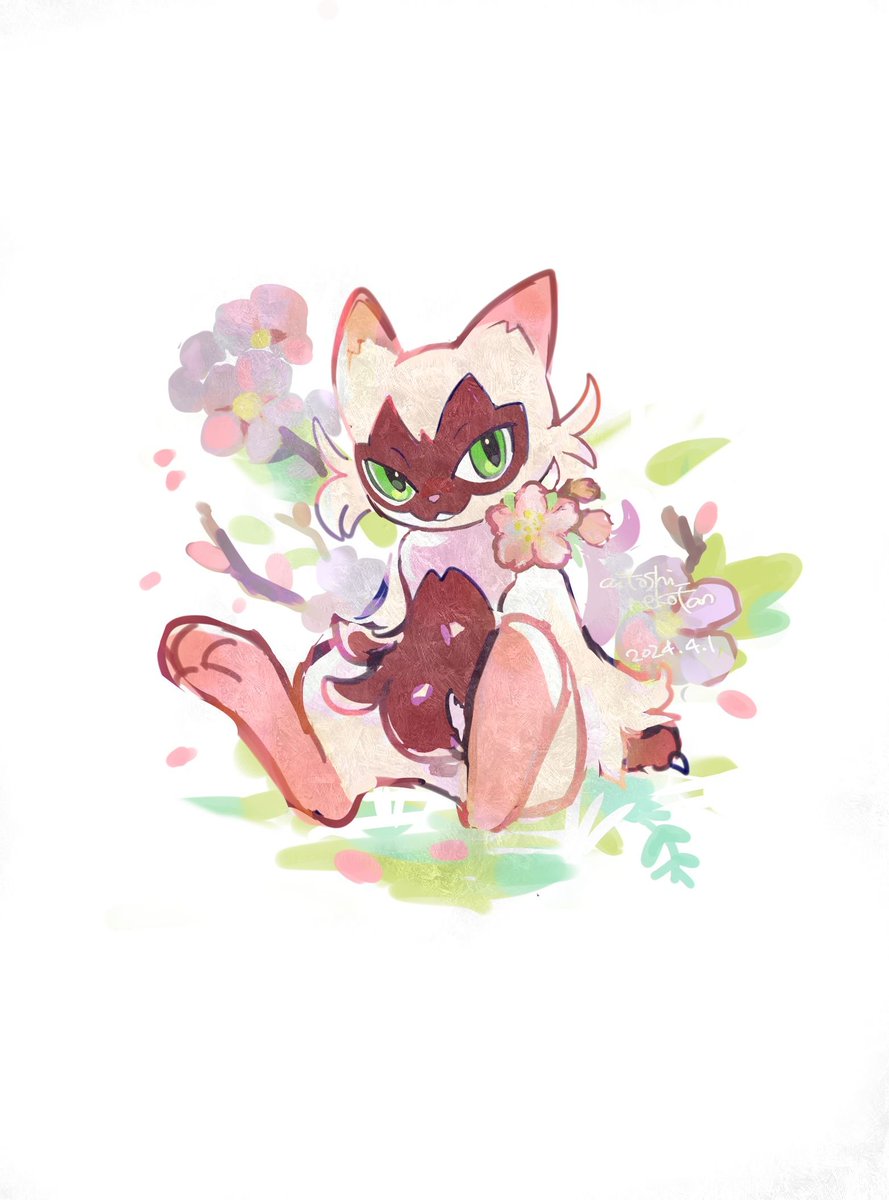 「桜ニャローテ#pokemon 」|あいとしのイラスト
