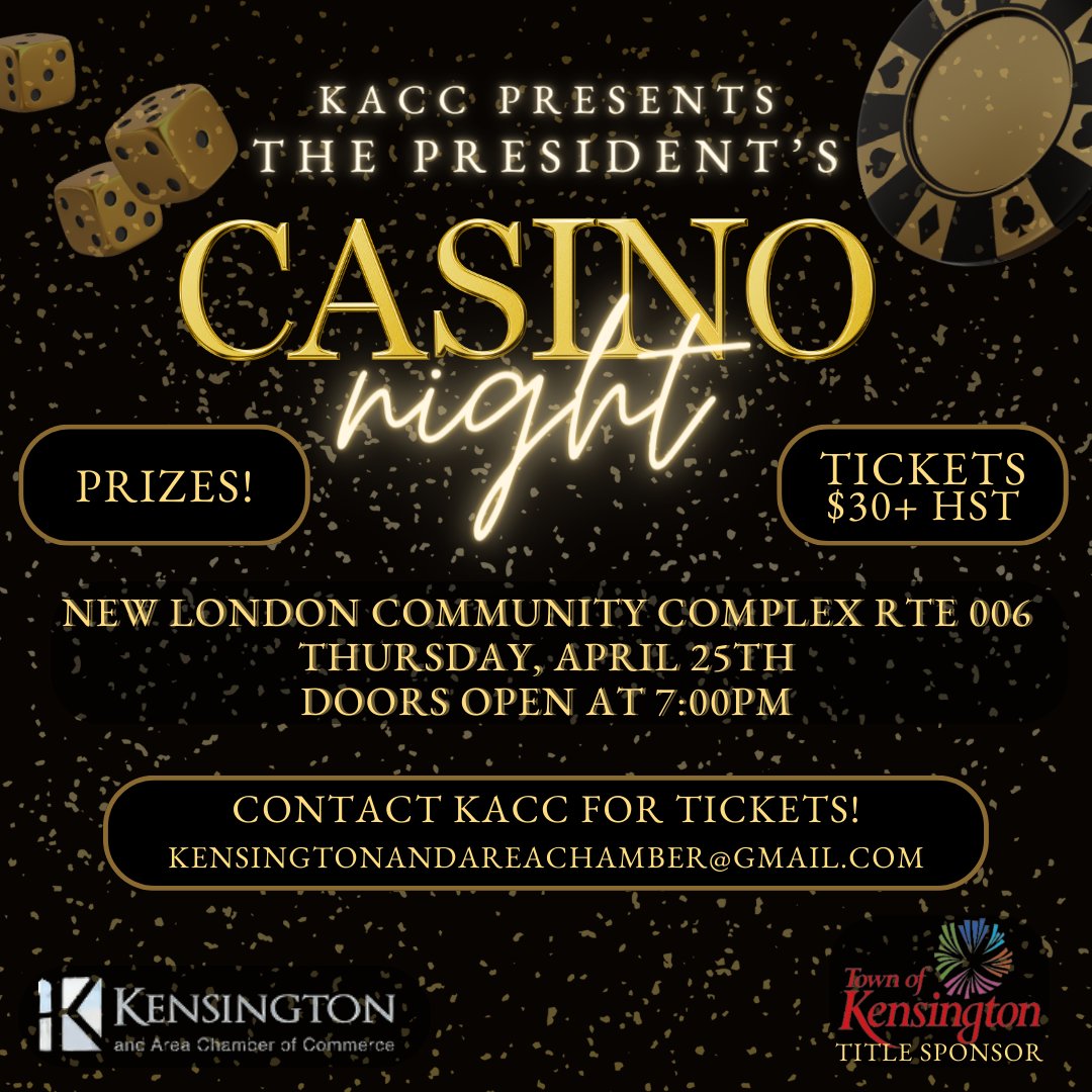 Tickets are available for our annual KACC Casino Night!
Tickets are $30 (plus taxes).
There will be munchies, prizes and lots of fun!
eventbrite.ca/e/875371468627…