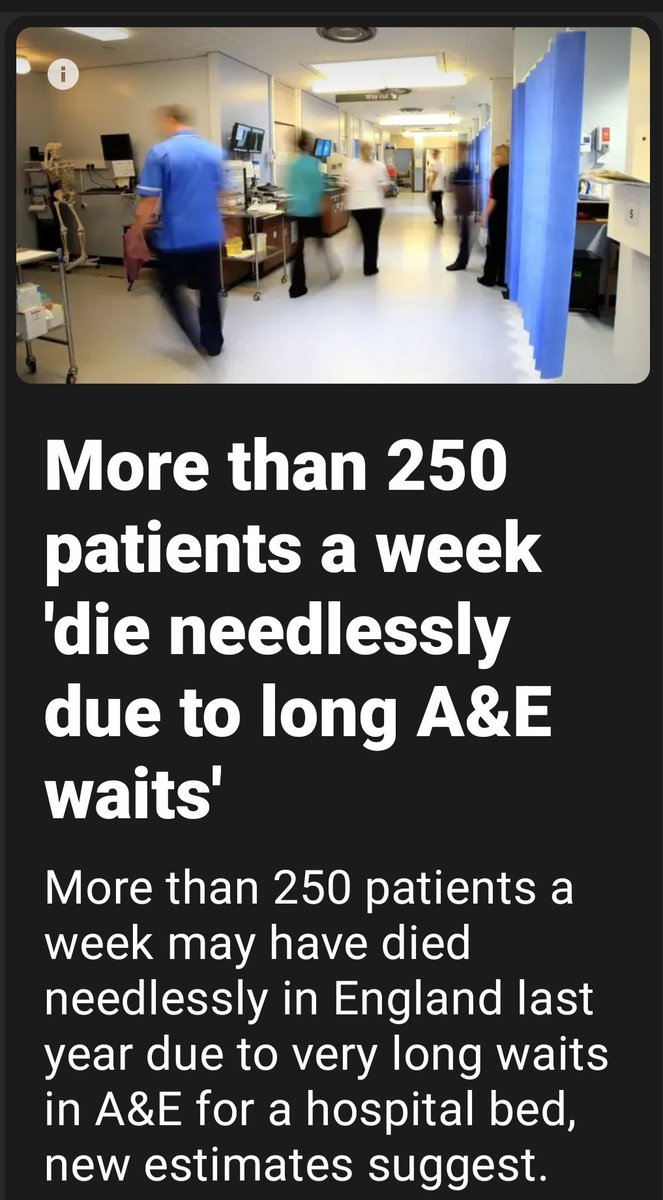 That's nearly 13,000 extra deaths a year because of the waiting lists the Tories caused. They really are trying to kill off the vulnerable.  #ToriesCostLives
#SaveBritain #NHS #SaveOurNHS
#ToryDeathParty 
f7td5.app.goo.gl/xPRJx6

Sent via @updayUK