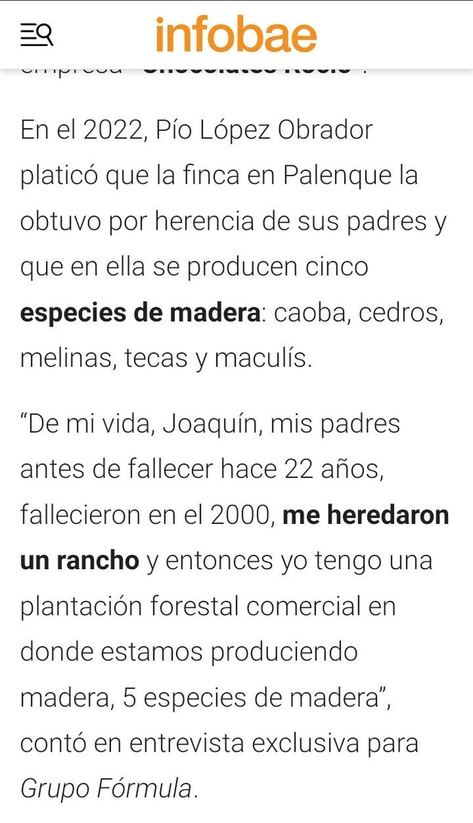 MonicaToledoCa1's tweet photo. Se acuerdan de los siete millones de árboles que talaron en la selva maya de maderas preciosas. Bueno pues de que creen que vive la rata de pío obrador. No tienen madre ahora resulta que le heredaron una finca que produce todas las maderas que devastaron del tren. 👁️🐀🐀🐀💰💰💰 https://t.co/l8FArrQ80c