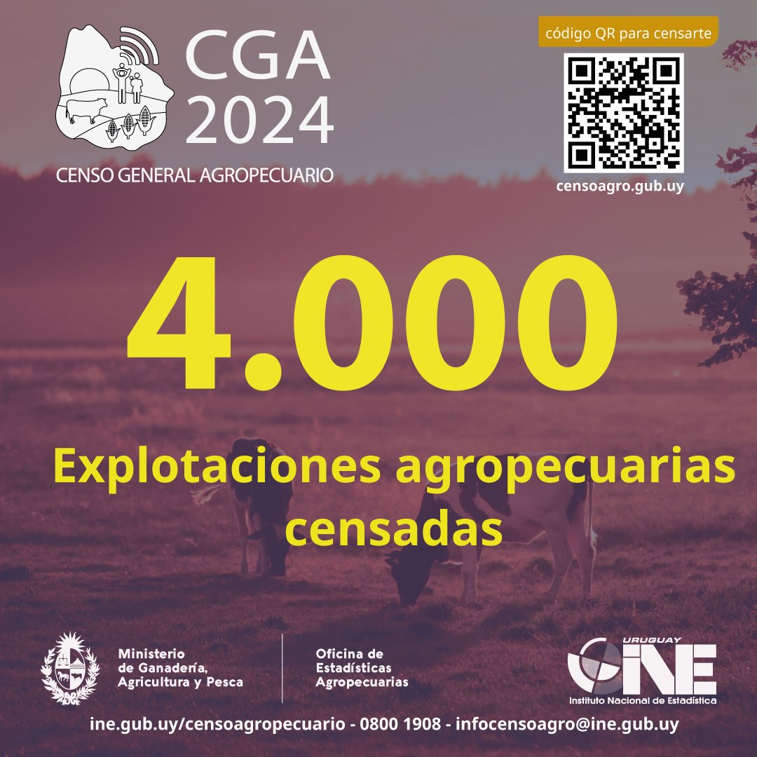 ine_uruguay's tweet photo. Continua el #censoagropecuario en Uruguay.
Ya se censaron 4000 explotaciones agropecuarias en todo el país.
Censo presencial: puestos de entrega de vacuna anti-aftosa
El censo web en: https://t.co/w6sqolhR5D
El censo telefónico: 0800 1908
https://t.co/gIFQ9Pz8hG
@MGAPUruguay https://t.co/Bli04niPX4