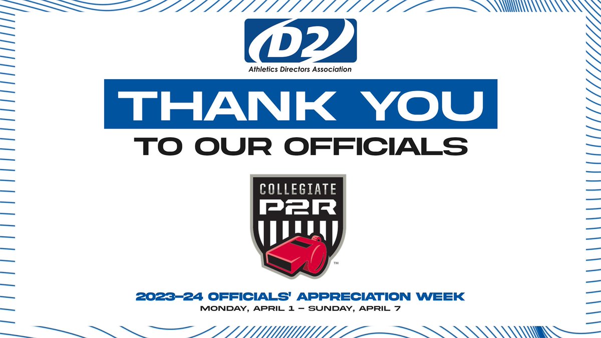 Today kicks off D2 Officials' Appreciation Week! Be sure to thank an official this week for all the time and effort they give to support the sport and our student-athletes!